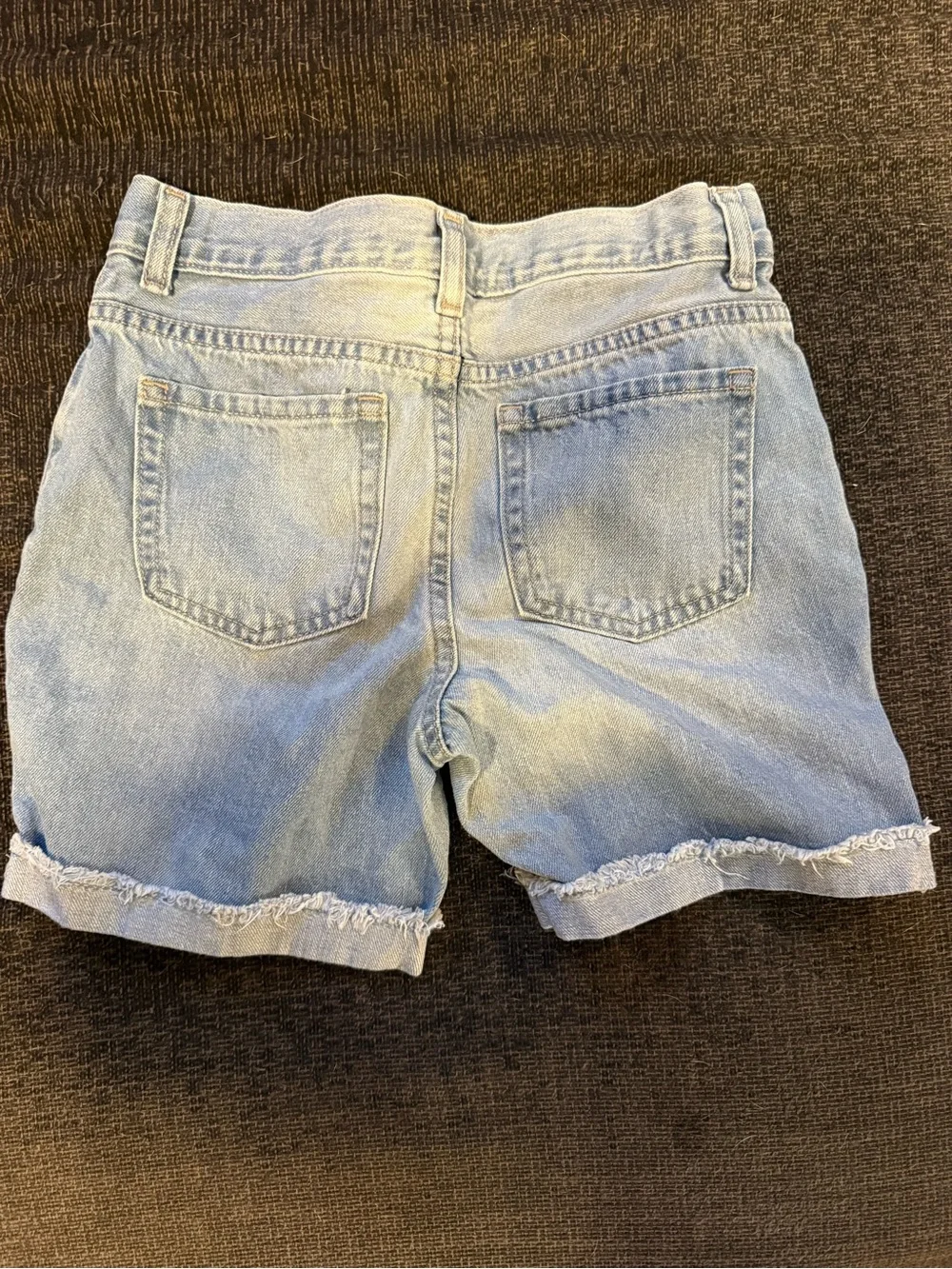 The Children's Place Girls Midi Denim Shorts Light Wash Distressed Size 10